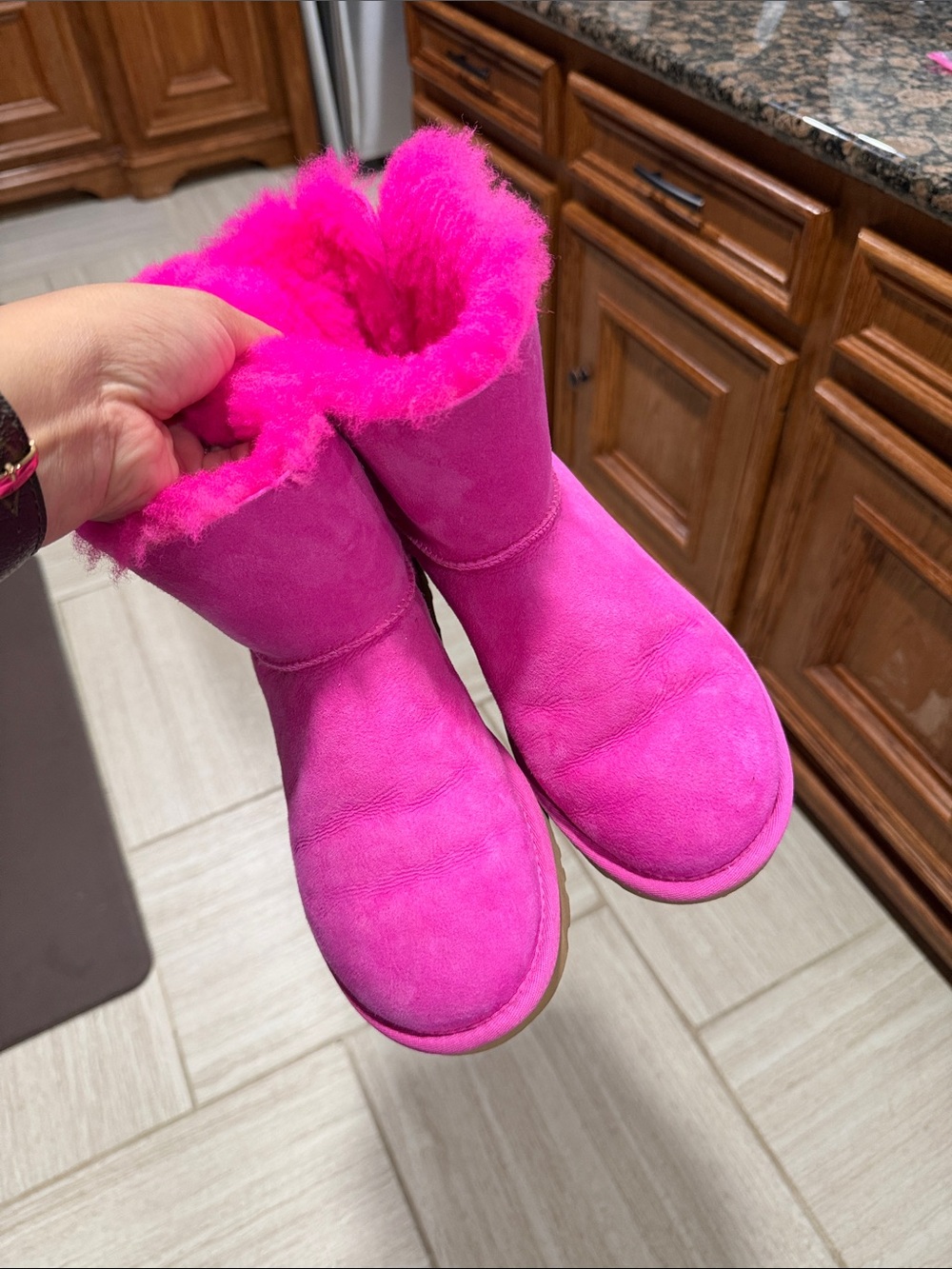 UGG Hot Pink Shearling Short Boots